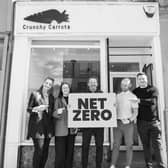 The team at Crunchy Carrots celebrate their Net Zero status