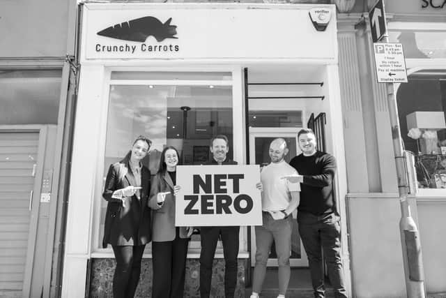 The team at Crunchy Carrots celebrate their Net Zero status