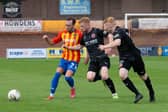 Euan O'Reilly looks to win possession in midfield (Photos: Alan Bell/Berwick Rangers FC)