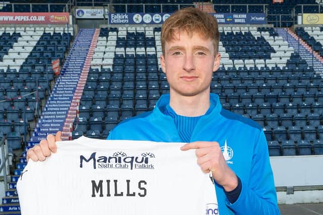 Irish defender Jevon Mills has signed on loan until the end of the season (Pic courtesy of Falkirk FC)