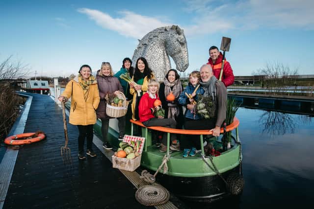 The Floating Garden will tour the Forth and Clyde and Union Canals before docking at the Helix this Saturday. Pic: Andrew Cawley