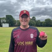 LocHire Stenhousemuir star Callum Grant celebrated becoming the second youngest player in LHS history to achieve the milestone of taking 300 wickets recently (Photo: Submitted)