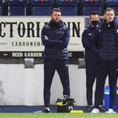 Falkirk co-managers Lee Miller and David McCracken during last Saturday's 2-1 win over Peterhead.