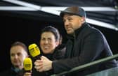 DUNFERMLINE, SCOTLAND - DECEMBER 27: BBC Presenter and ex-player James McFadden (R) during a William Hill Championship match between Dunfermline and Falkirk at KDM Group East End Park, on December 27, 2024, in Dunfermline, Scotland. (Photo by Ross Parker / SNS Group)