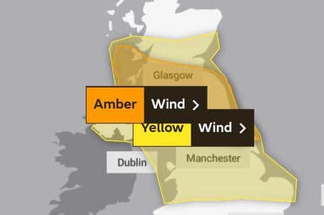 An amber weather warning for wind is in place for much of Scotland as Storm Dudley approaches