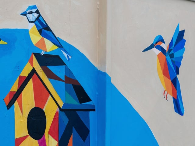 Bringing the canals wildlife to life in the murals.