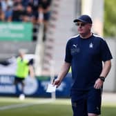 Falkirk manager John McGlynn on the touchline against Montrose (Photos: Michael Gillen)