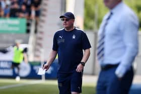 Falkirk manager John McGlynn on the touchline against Montrose (Photos: Michael Gillen)