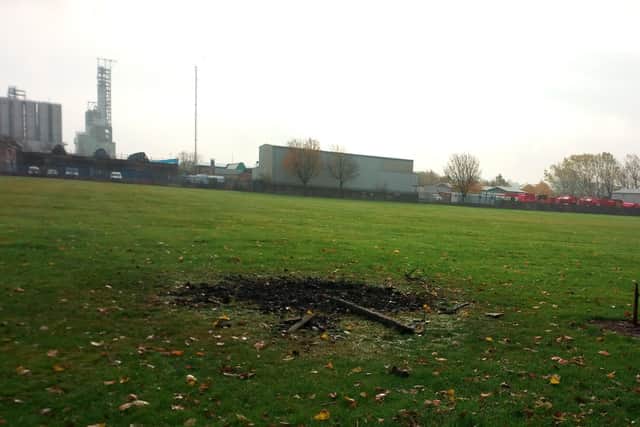 Vandals previously caused damage in the park when they chopped down a tree growing to use as fuel for an impromptu bonfire