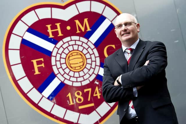 John McGlynn being unveiled as Hearts' new manager in June 2012 (Photo: Craig Williamson/SNS Group)