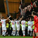 Dunfermline celebrate scoring their second goal through Matthew Todd