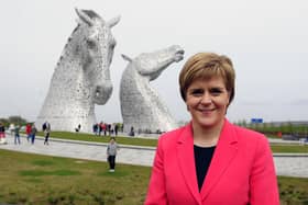 First Minister Nicola Sturgeon at The Kelpies.