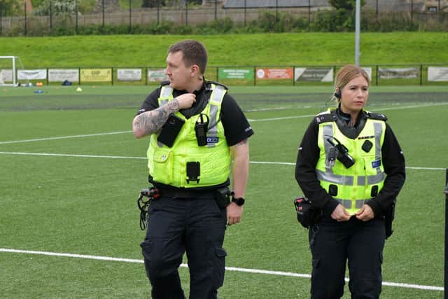 Police Scotland officers were in attendance at the home of Dunipace FC investigating the incident.