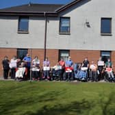 During the COVID-19 pandemic staff and residents of Carrondale Nursing Home held up messages of love to relatives