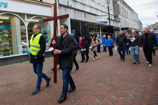 A previous Walk of Witness through the town centre. Pic: Scott Louden