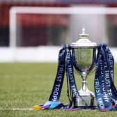 The SPFL Trust Trophy was present at Monday's draw in Airdrie (Photo: Alan Harvey/SNS)