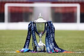 The SPFL Trust Trophy was present at Monday's draw in Airdrie (Photo: Alan Harvey/SNS)