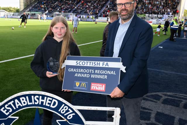 Bo'ness United CFC player and coach Jennifer Honeyford won the Best Volunteer in the Girls/Women's Football prize (Photo: Ian Sneddon)