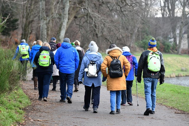 One of the many Braveheart walking groups steps out in Callendar Park earlier this year.