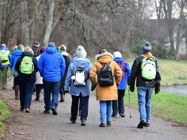 One of the many Braveheart walking groups steps out in Callendar Park earlier this year.