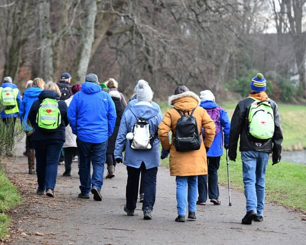 One of the many Braveheart walking groups steps out in Callendar Park earlier this year.