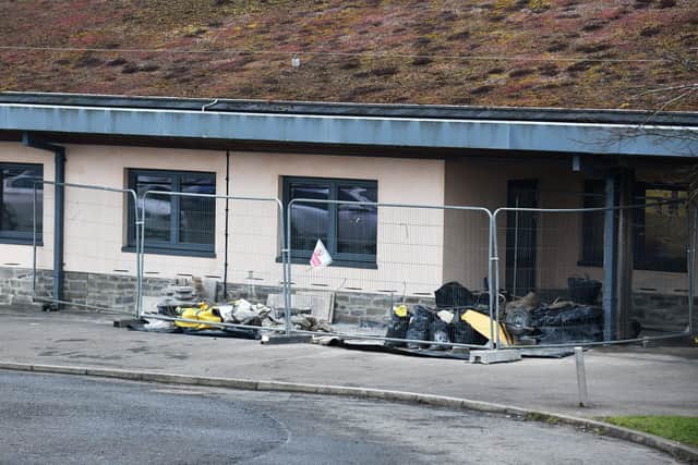Brick walls and cladding have been removed from the building exterior. Pic: Michael Gillen