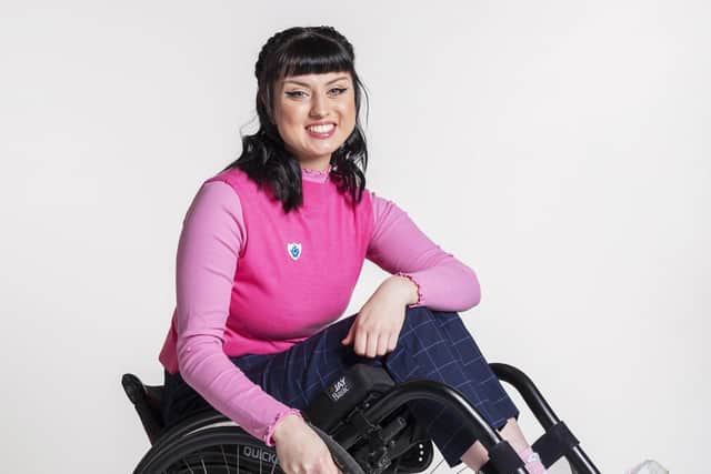 Forth Valley Flyers wheelchair racer Abby Cook is the 42nd Blue Peter presenter. Pic: BBC / James Stack