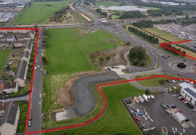 There are three main footpath diversions in place including the one above, which takes pedestrians from the town centre/college to the Falkirk Stadium. Pic: Falkirk Council