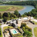 Historic Pentillie Castle on River Tamar in the Cornish countryside