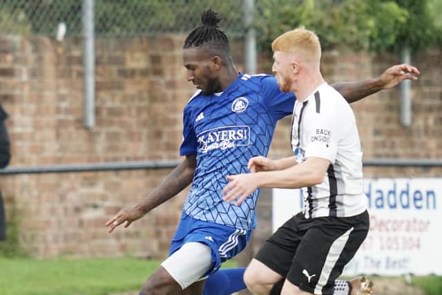 Recent signing Steven Thicot in action against Lochore (Photo: Kristopher Dowell)