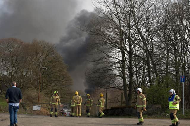 The Scottish Fire and Rescue Service, Police Scotland and Scottish Ambulance Services all attended the initial blaze at Headswood Mill, Denny yesterday morning.