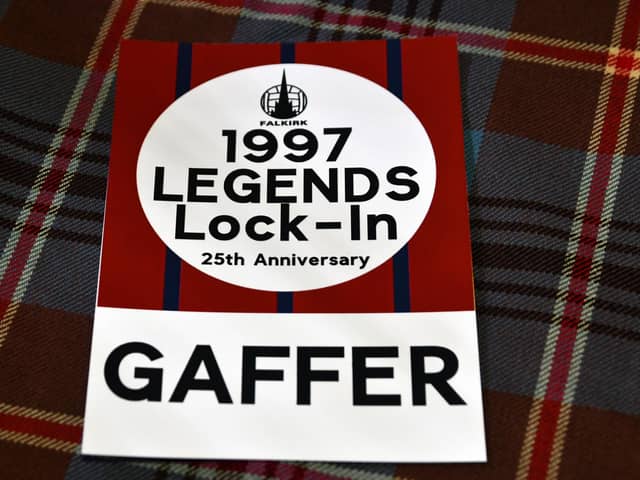 14-04-2022. Picture Michael Gillen. FALKIRK. Behind The Wall, Falkirk FC 1997 Legends Lock-in 25th Anniversary event.