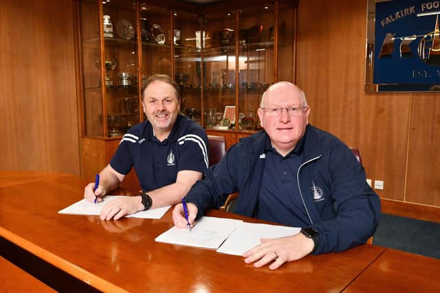 Falkirk manager John McGlynn and assistant manager Paul Smith recently signed two-year extensions to their contracts at Falkirk (Photo: Michael Gillen)