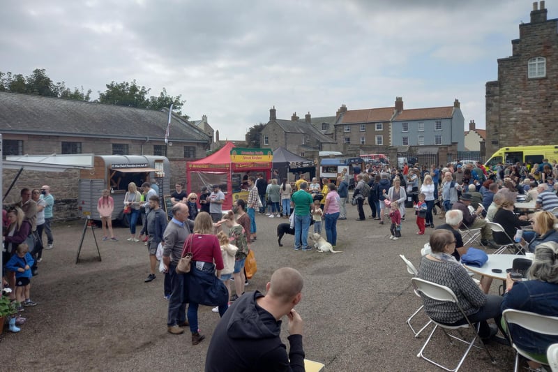 The busy street food zone on Sunday.