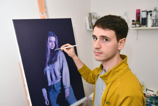 Calum Stevenson hopes to one day open his own art exhibition. Picture: Michael Gillen.