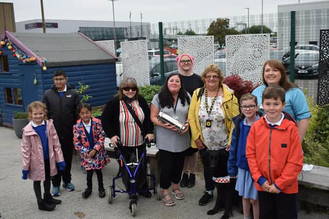 Contributors to the time capsule buried at Forth Valley Sensory Centre to mark the challenges from the pandemic.