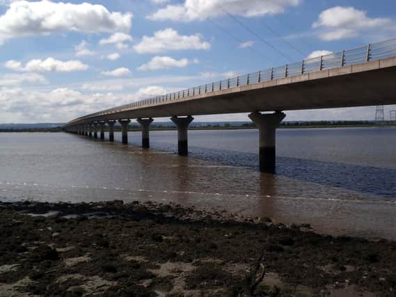 The Clackmannshire Bridge is being hit by high winds at this time