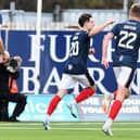 02-11-2024. Picture Michael Gillen. FALKIRK. Falkirk Stadium. Falkirk FC v Greenock Morton FC. Season 2024 - 2025. SPFL William Hill Championship. Match Day 12. Goal Falkirk, Keelan Adams 20.