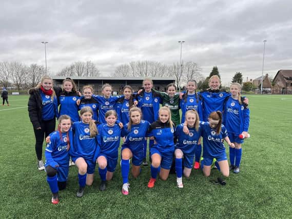 Bo'ness United Community Football Club Under 15s girls are league champions