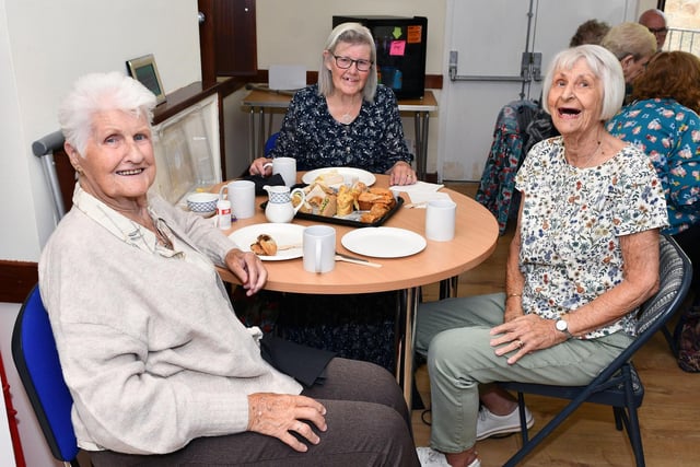 Enjoying the afternoon tea.