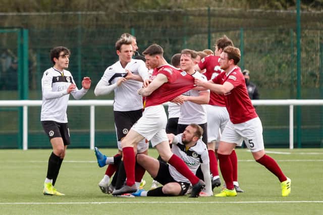 Creag Little was sent off in the game against Edinburgh City after a brawl broke out amongst the two sets of players at the end