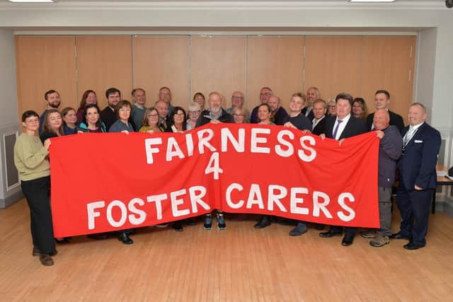 Falkirk Foster Carers previously held a meeting with councillors to highlight why they needed an increased allowance. Pic: Michael Gillen