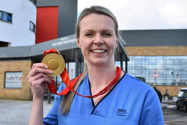 Forth Valley Royal Hospital nurse Vicky Wright can now add an MBE to her Beijing Winter Olympic gold medal