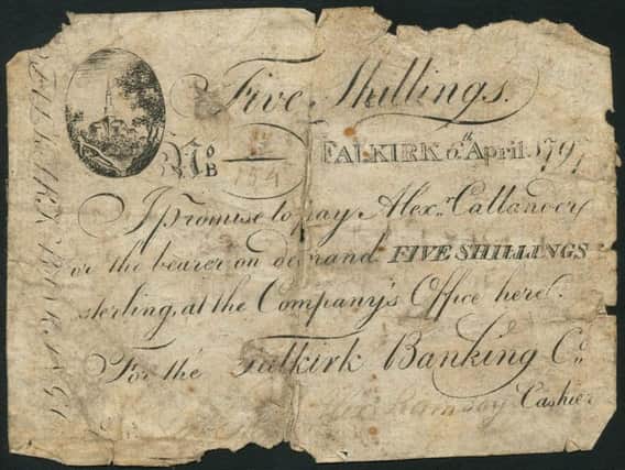 The five-shilling note is believed to have been forged in the late 18th century