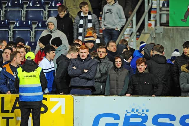 Falkirk fans vented fury in the ground and online. Picture: Michael Gillen.