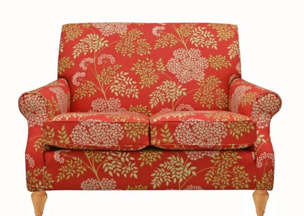 Undated Handout Photo of Ambleside Small Sofa in Cowparsley Scarlet Fabric, £1,799, MultiYork. See PA Feature INTERIORS Orange. Picture credit should read: PA Photo/Handout. WARNING: This picture must only be used to accompany PA Feature INTERIORS Orange.