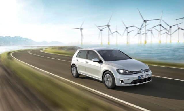 Volkswagen's all-electric Golf comes with front and rear parking sensors and satellite navigation and an eight-inch colour touchscreen