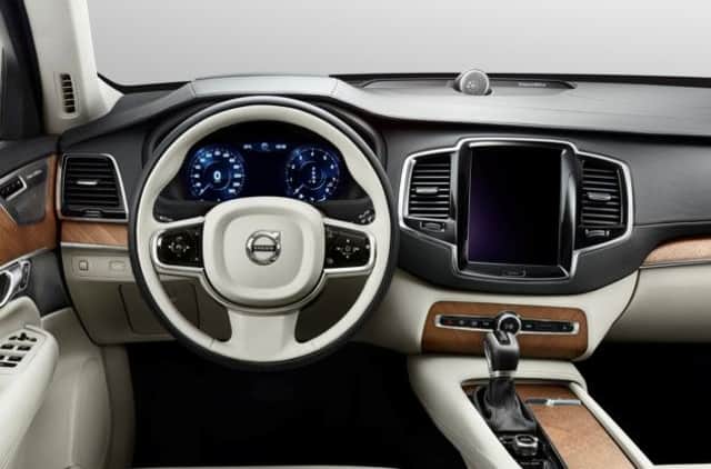 2015 Volvo XC90 interior. Volvo's next XC90 which ditches dashboard buttons for a full touchscreen experience.