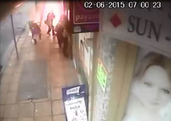 The moment the manhole exploded
