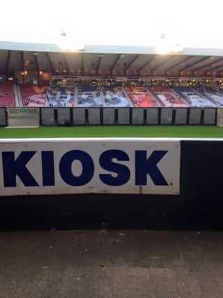 Finlay's view from the South stand at Hampden on Monday evening.